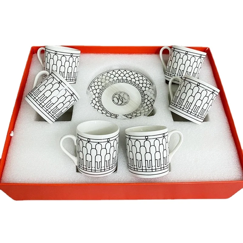 

Espresso Mugs 80ml Set of 6 , Ceramic Espresso Cups Set, Insulated Tea Coffee Mugs Double Wall Cups Dishwasher Safe