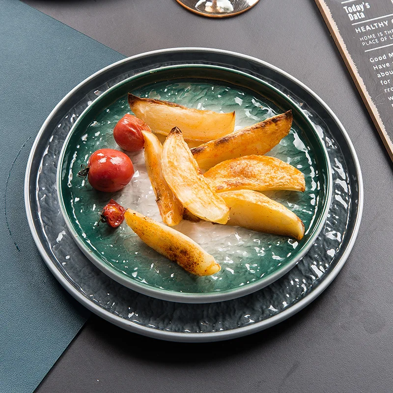 Креативная японская керамическая тарелка для ресторана еды стейка завтрака