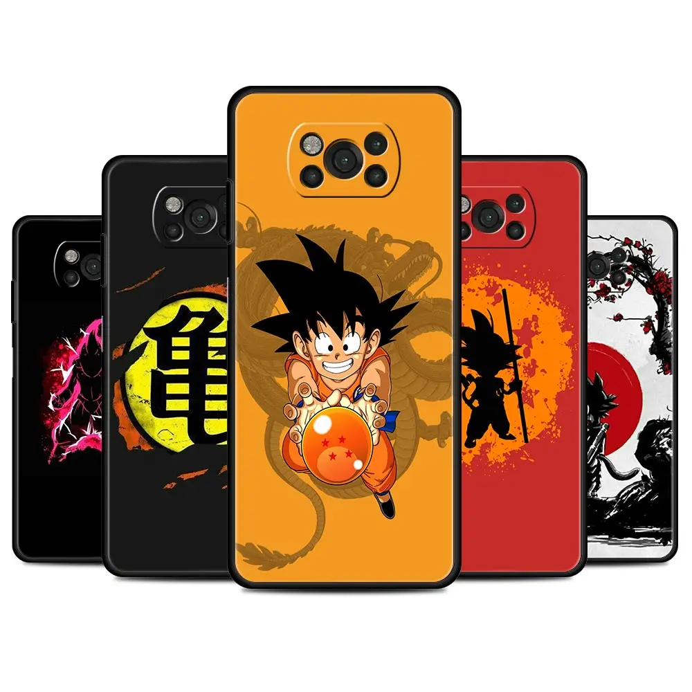 Мультяшный чехол Dragon Ball для Xiaomi Mi Poco X3 NFC M3 M4 Pro 11 10T Note 10 Lite F1 F3 GT черный мягкий