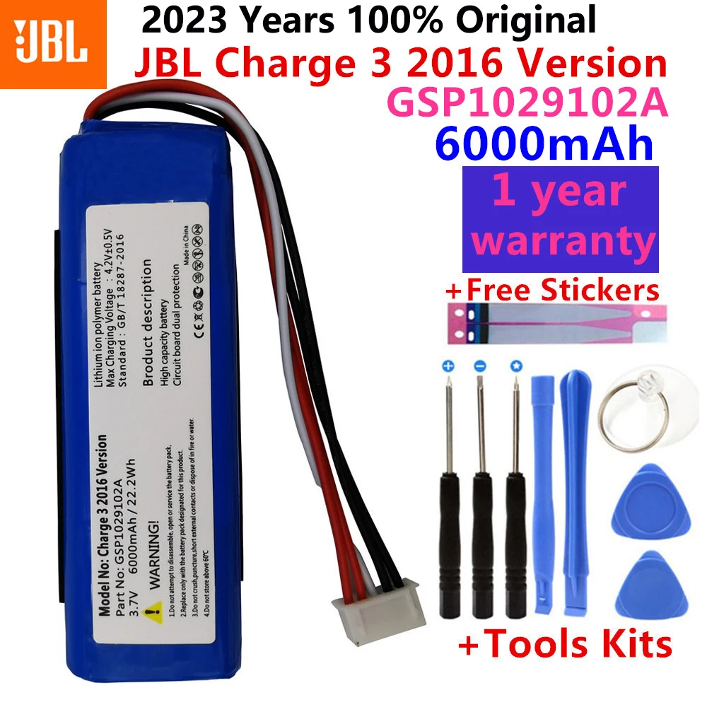 

Замена для JBL Charge 3 (2016), зарядка 3 (2016) версия аккумуляторного блока 6000 мАч аккумулятор для динамика GSP1029102A, бесплатные инструменты для установки