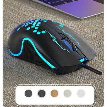 Mute Wired Gaming Mouse 1000 DPI Optical 3 Button USB Mouse With RGB BackLight Mute Mice for Desktop Laptop Computer Gamer Mouse 5