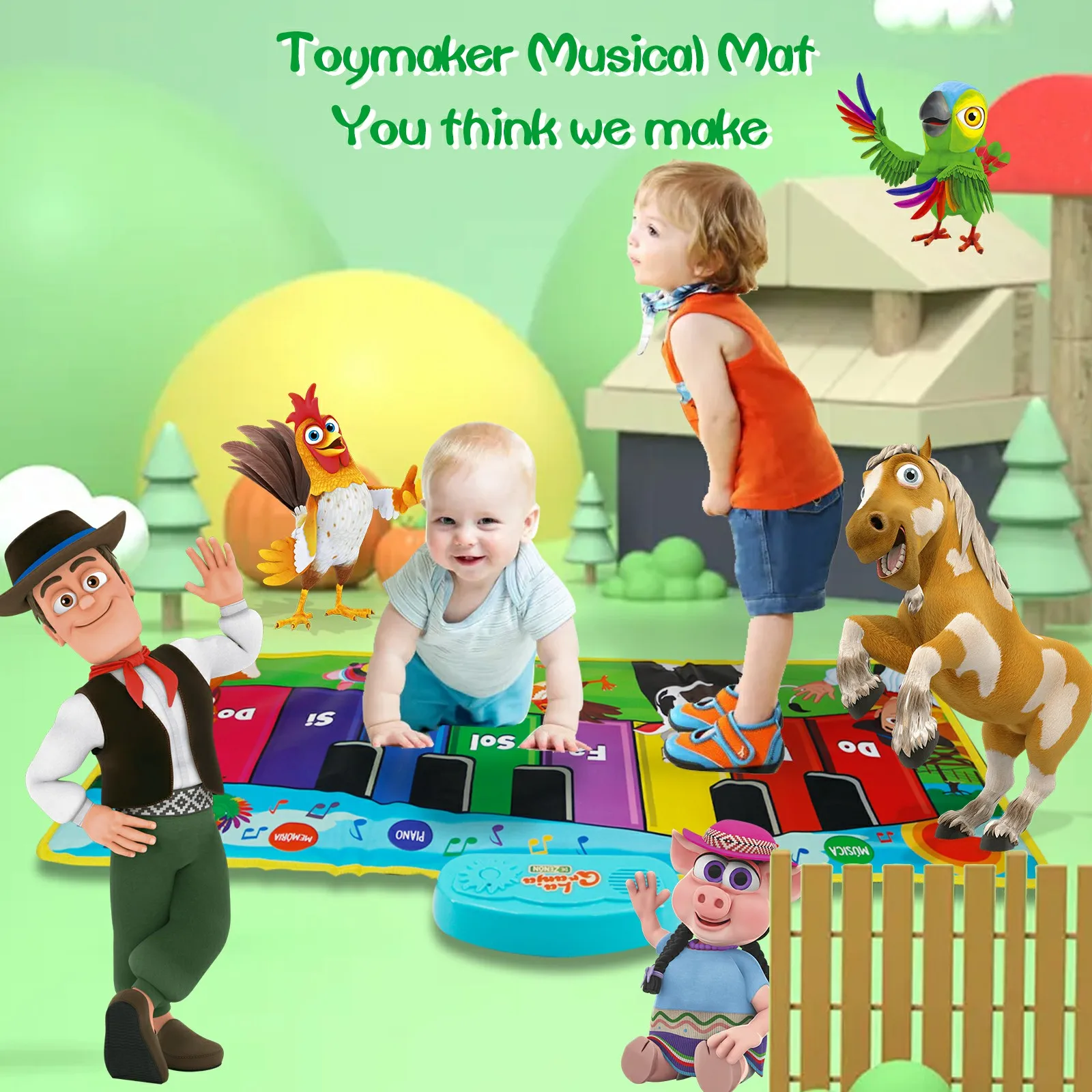 La Granja De Zenon 80*42.5CM Baby Musical Piano Mat with Three Modes Fitness Carpet For Infant Early Education Toys Babi | Игрушки и