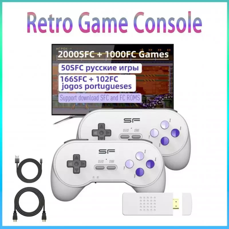 

NEW2023 16-bit Super Game Stick 3000 Games For SFC/SNES Retro Video Game Console Double Wireless Retro Video Game Console