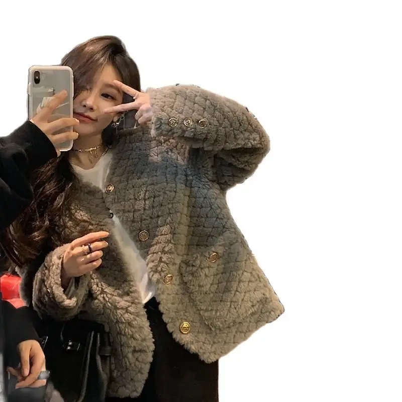 

Winter Sydney New Fur Young Lamb Fur Fur One Short Small Fragrant Plush Coat Female Winter Clothes Women Fashion Coats