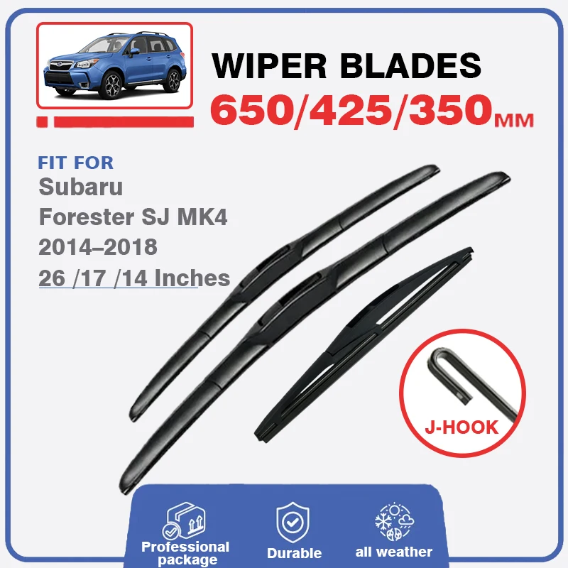 

Car Front Rear Wiper Blades Set Kit For Subaru Forester SJ MK4 2014 - 2018 LHD RHD Windshield Windscreen Window 26"+17"+14" Auto