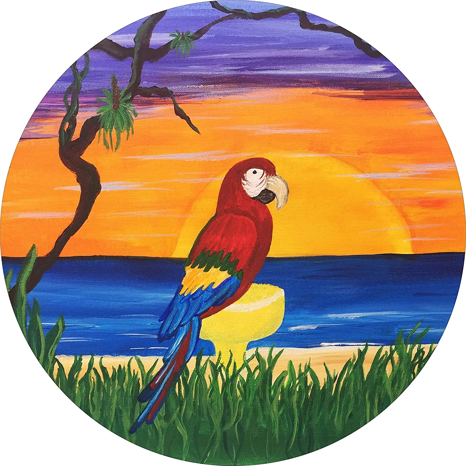 

TIRE COVER CENTRAL Parrot Margarita Beach Wheel Spare Tire Cover (Select tire Size/Back up Camera Opening in MENU) Sizes for Any