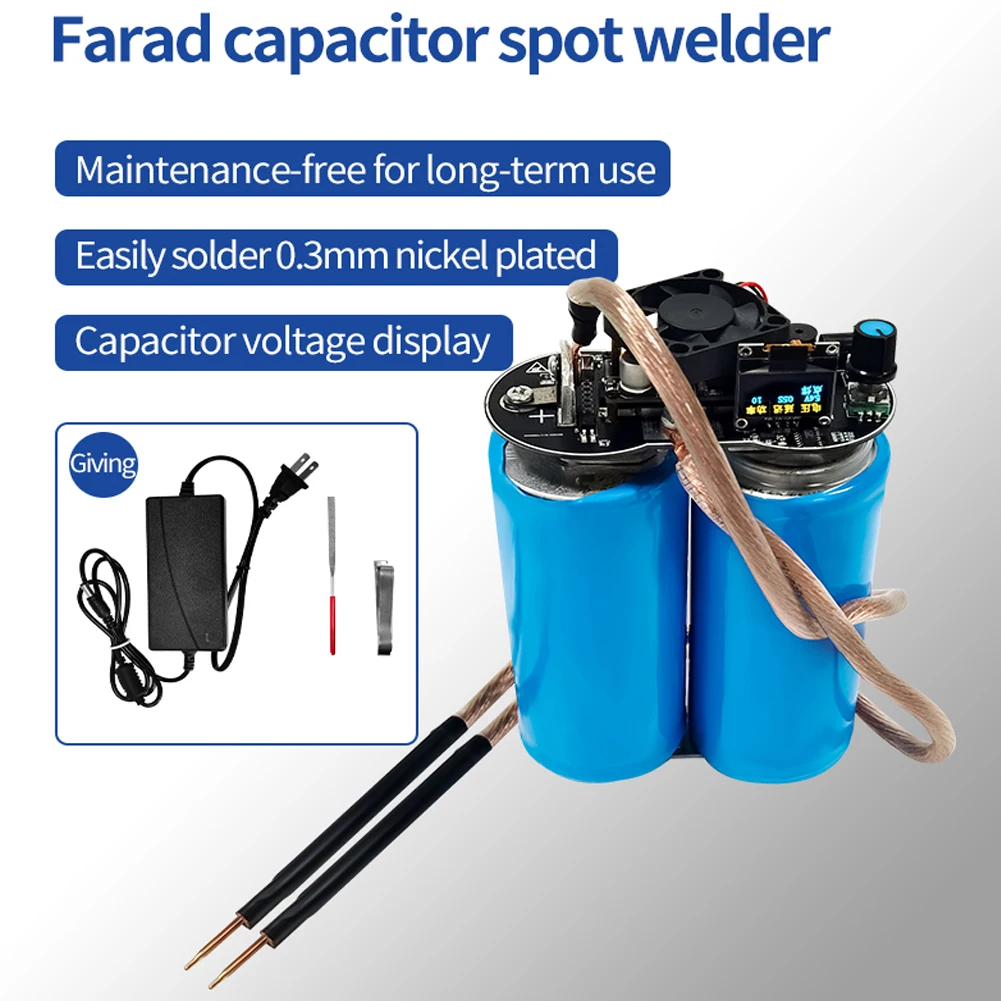 Portable Spot Welder Farah Capacitor DIY Energy Storage Nickel Sheet Mini Household 18650 Lithium Battery Welding 0.3 Nickel