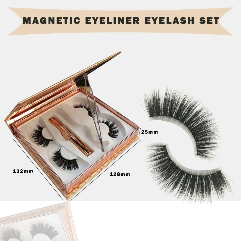 

3D false eyelashes simulation thick curling no glue set of high-end eyeliner 2 pairs plus tweezers. Beauty makeup set
