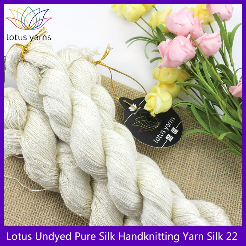 

Undyed Pure Silk Yarn HandKnitting Yarn silk 22 color nat white