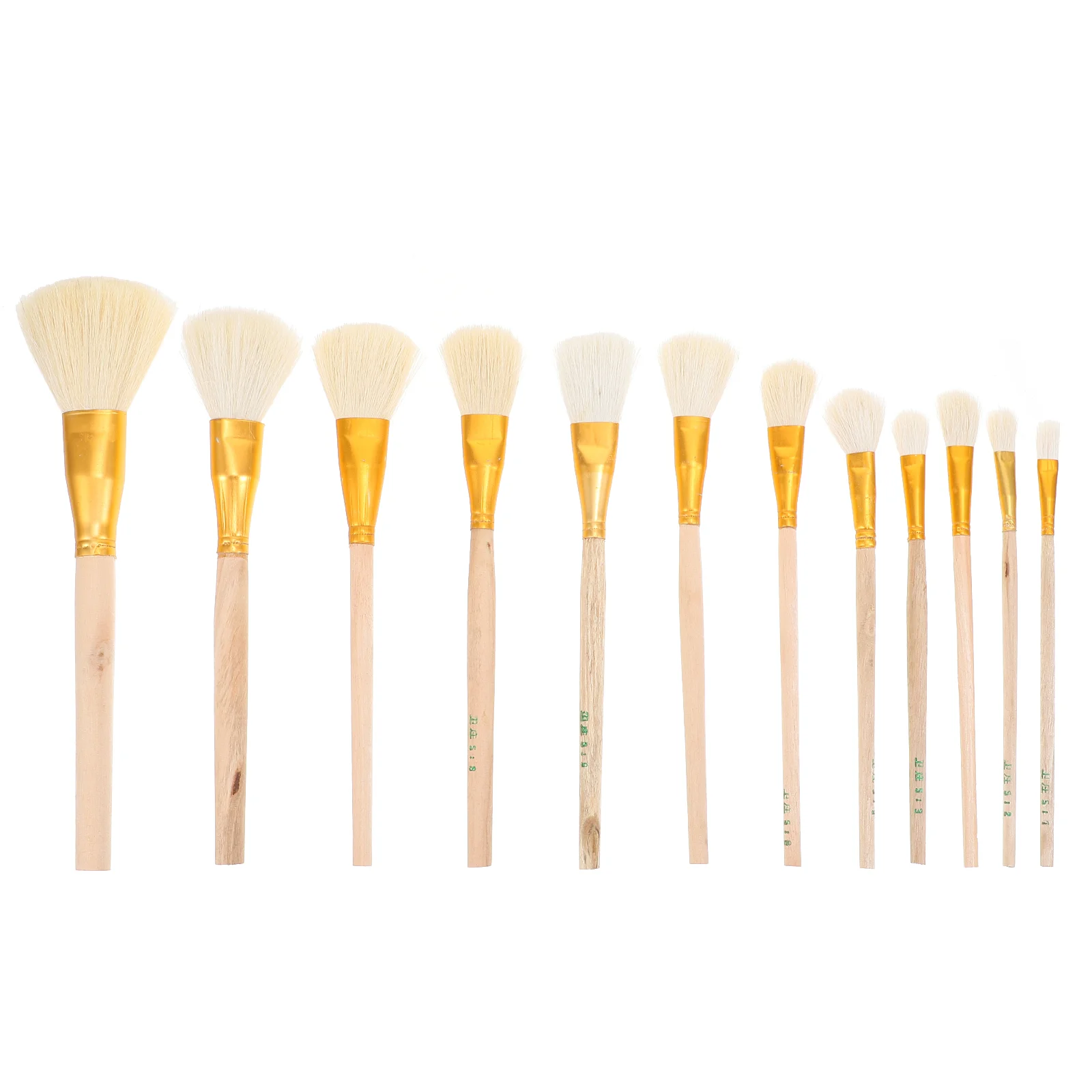 

12pcs Brushes Wooden Handle Brushes Portable Stencil Brushes Students Paint Brushes for Kids Students