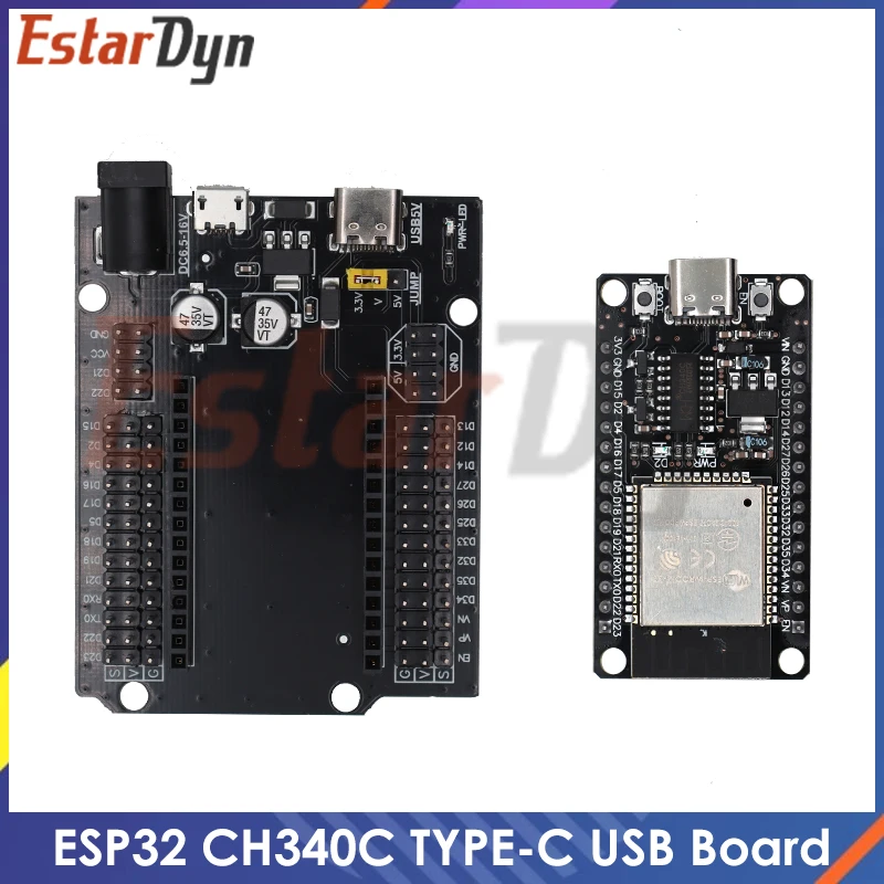

ESP32 Development Board TYPE-C USB CH340C WiFi+Bluetooth Ultra-Low Power Dual Core ESP32-DevKitC-32 ESP-WROOM-32 Expansion Board