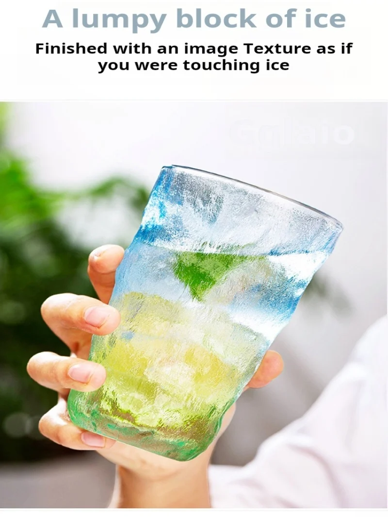 Бытовая стеклянная прозрачная кофейная чашка highvalue с узором ледника