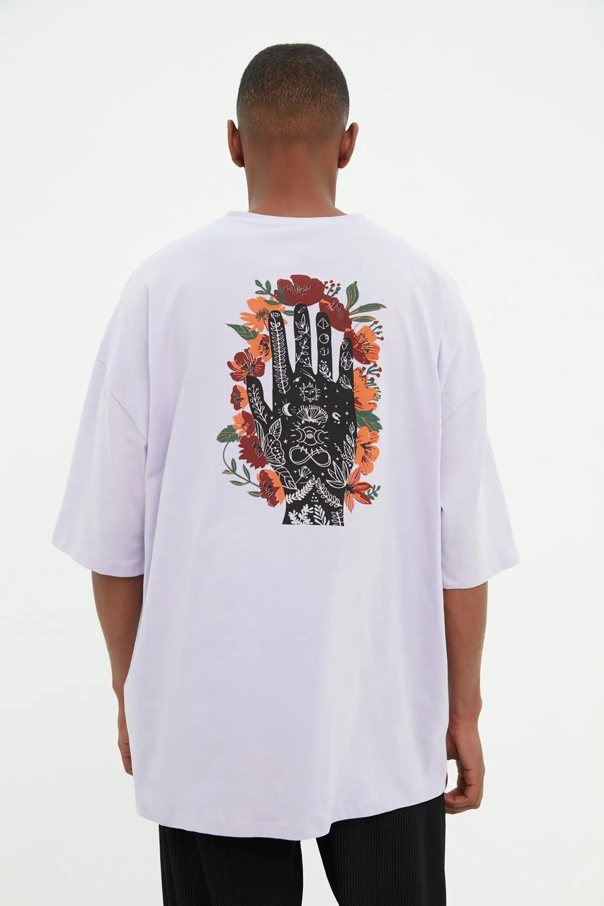 

Men's Oversize Fit Cycling Neck Short-Sleeve Printed T-Shirt TMNSS22TS0157