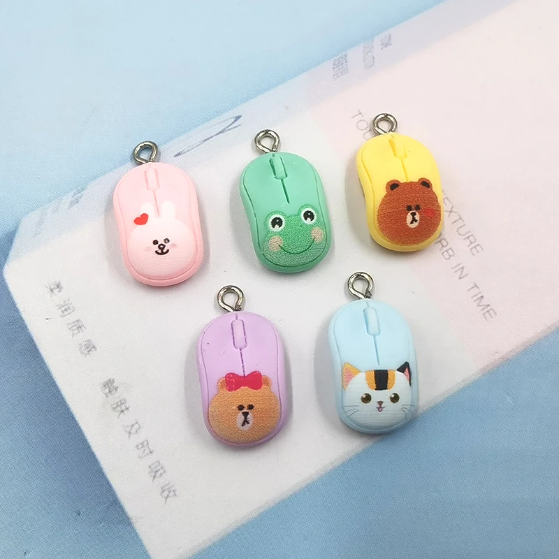 10 шт. кавайные серьги-подвески в виде медведя кролика кошки лягушки животных
