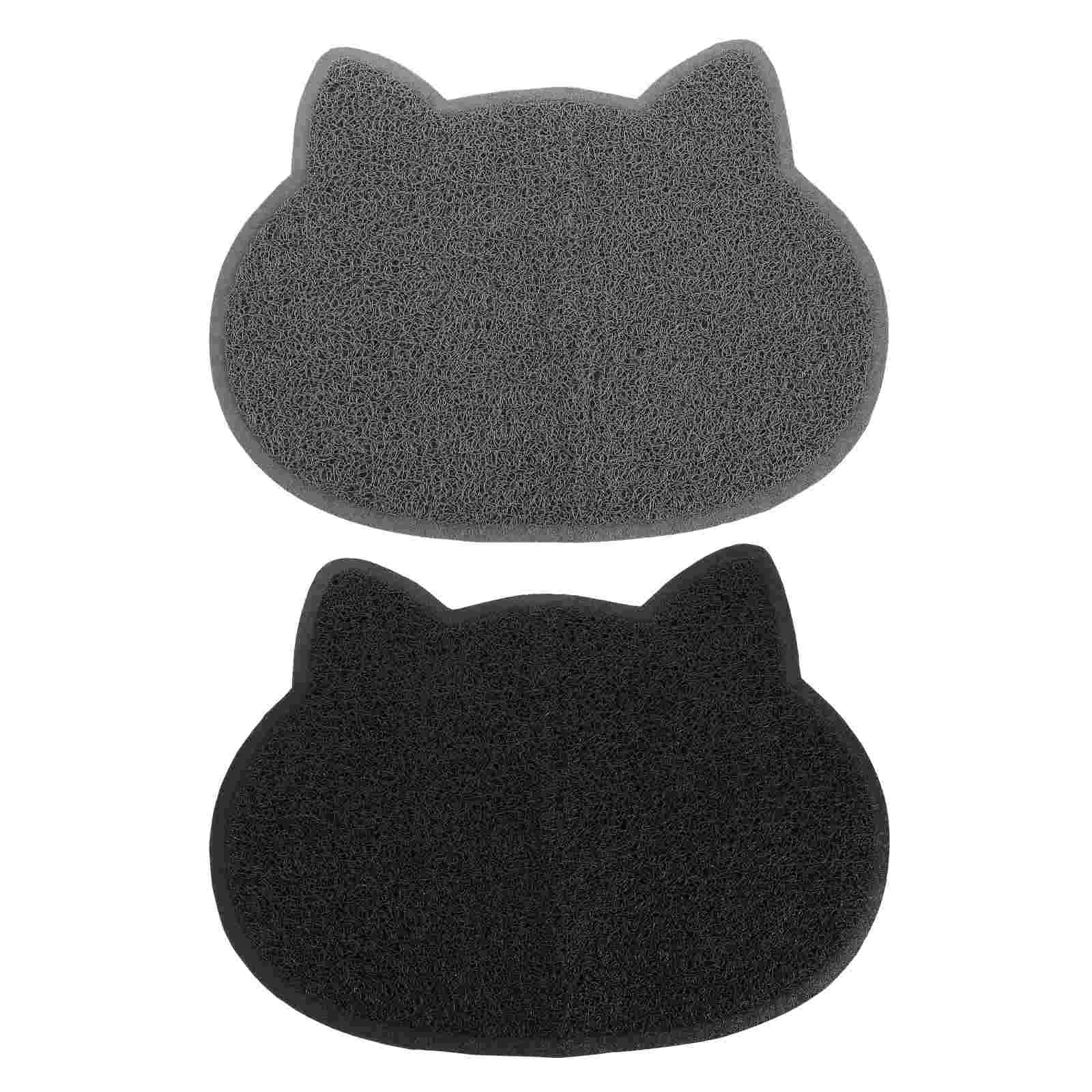 

2 Pcs Cat Litter Mat Plastic Placemats Indoor Non-skid Pet Floor Trap Food Pad Abs Dog Eating