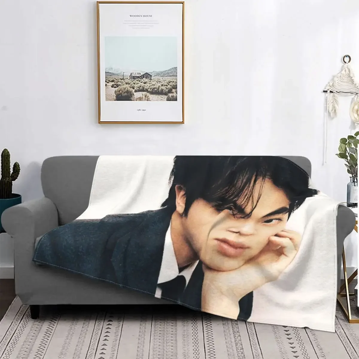 Зимнее милое многофункциональное супер мягкое покрывало Kim Seokjin для дивана