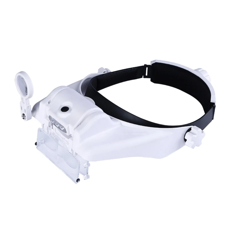 

Watch Repair Jewellers Headband Magnifier Glasses Loupe With 3 LED Light 40JA