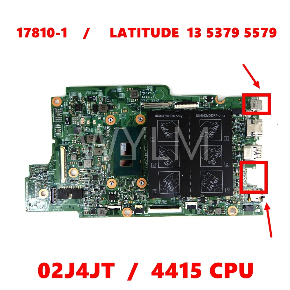 

CN 02J4JT 17810-1 4415 CPU Mainboard For Dell 13-5379 15-5579 CN-2J4JT Laptop Motherboard 100% Tested Working Well