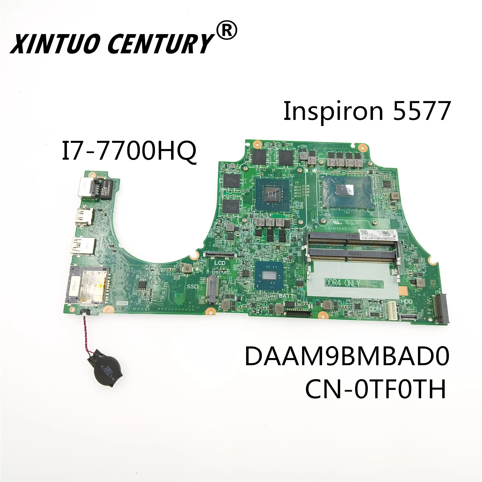 

CN-0TF0TH 0TF0TH DAAM9AMB8D0 For DELL Inspiron 15 5577 Motherboard DDR4 I7-7700HQ and GTX 1050 Test work