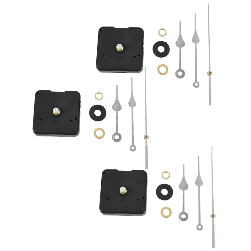 

Promotion! 3X Clock Movement Mechanism Black Hour Minute Red Second Hand DIY Tools Set