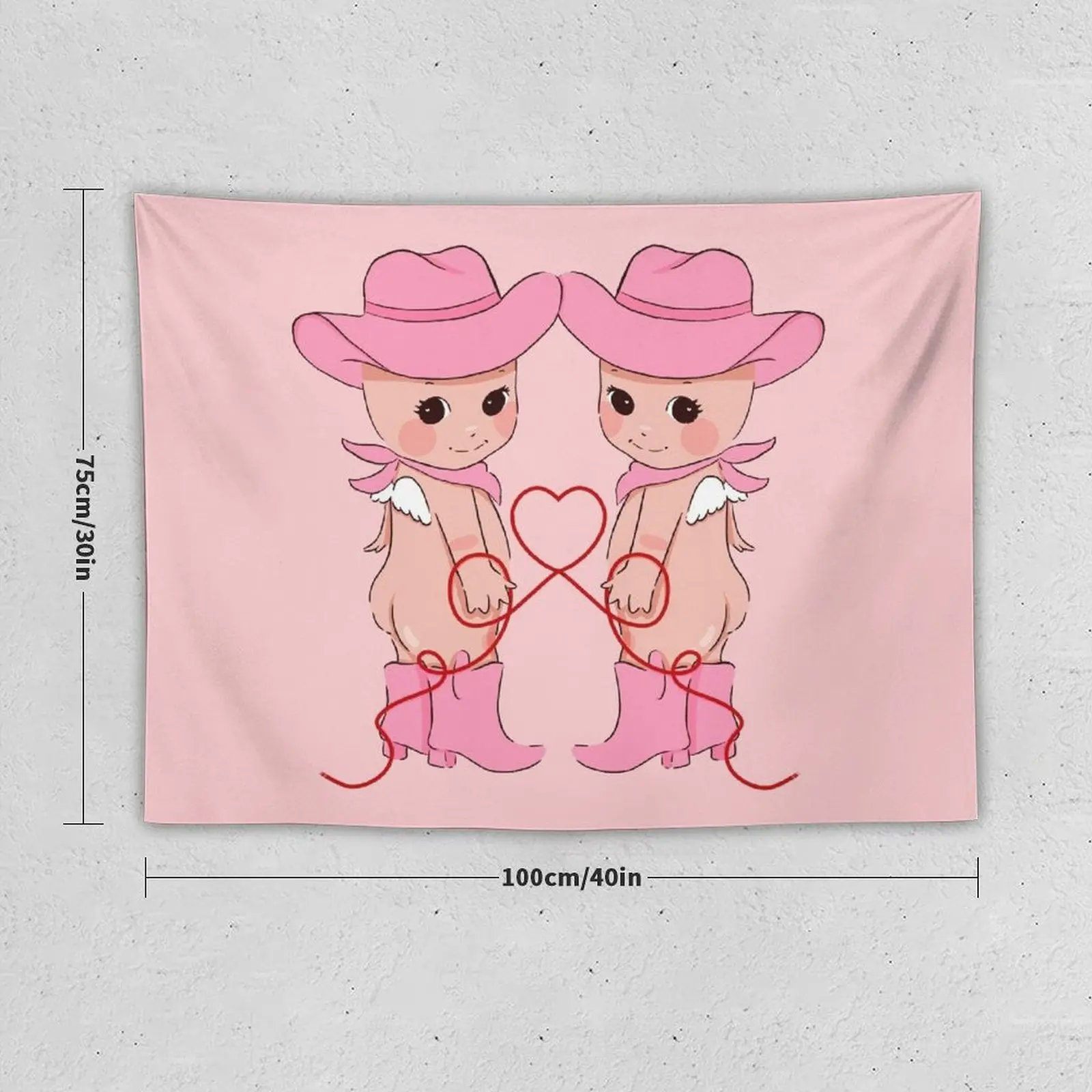 Розовый гобелен Cowgirl Cherubs