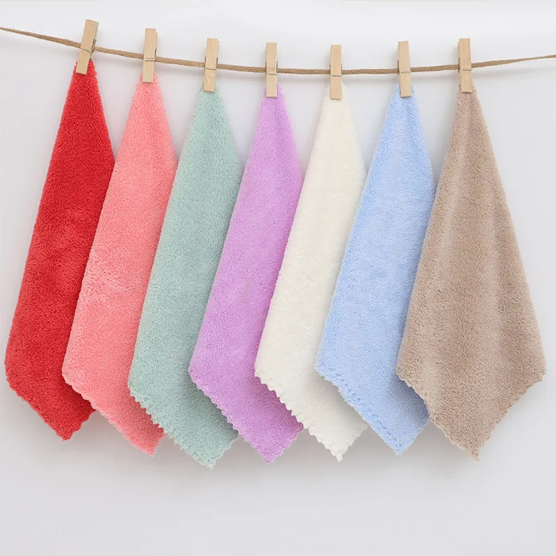 

Newborn Baby Towel Handkerchief Baby Face Hand Coral velvet Square Bathing Towels Cotton Infant Face Wipe Cloth