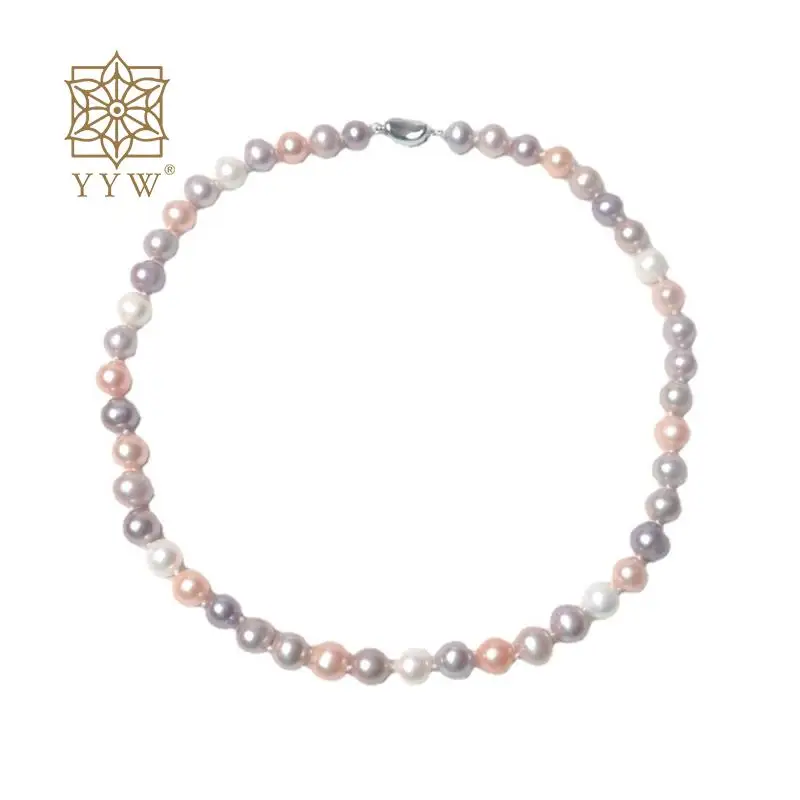 Ожерелье-чокер с пресноводным жемчугом 2023 роскошная многоцветная цепочка длиной