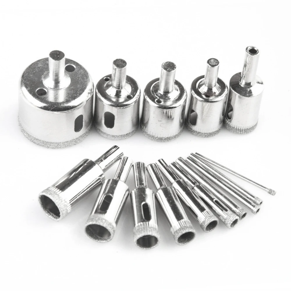 

15pcs 3-42mm Diamond Coated Hole Saw Drill Bit Set Tile Marble Glass Ceramic Core Drill Bit Drilling Cutting Tools