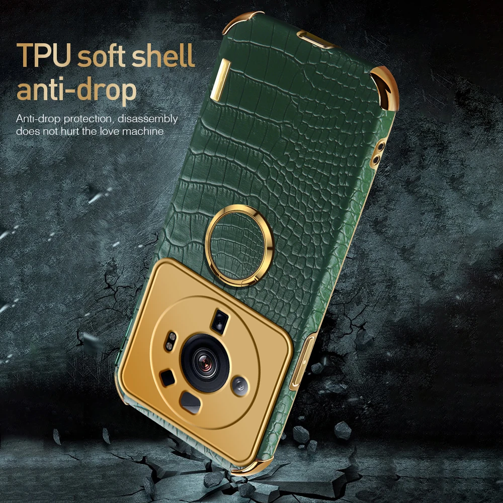 Кожаный чехол с 6D покрытием для Xiaomi 12 S Ультратонкий автомобильный магнитный