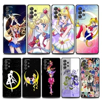cute sailor moon glitter girl phone case for samsung a01 a02 s a03s a11 a12 a21s a32 5g a41 a72 5g a52s 5g a91 s soft silicone