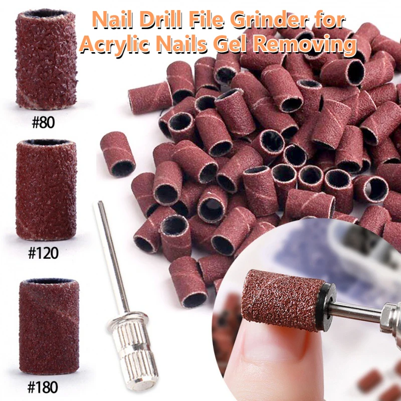 

50/100pcs Nail Drill Bits Sanding Bands for Nail Drill File Grinder Sander Band Set for Acrylic Nails Gel Removing Pedicure Tool
