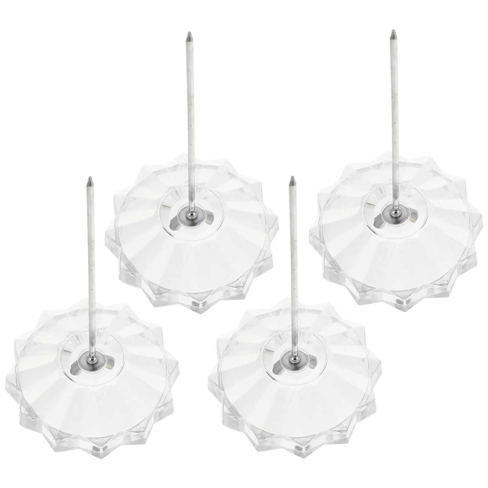 

4 Pcs Document Insertion Spike Stick Paper Holder Desk Bill Top Organizer Office Receipt Clear Straight Pole Memo Spindle