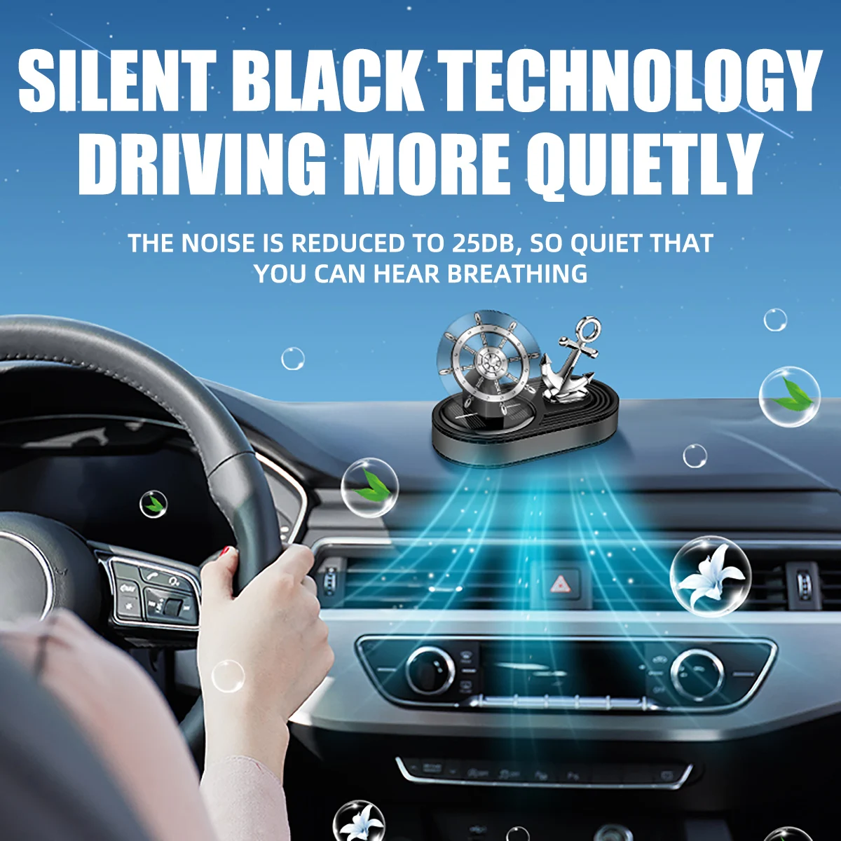 Освежитель воздуха для автомобиля вращающийся освежитель на солнечной батарее 1