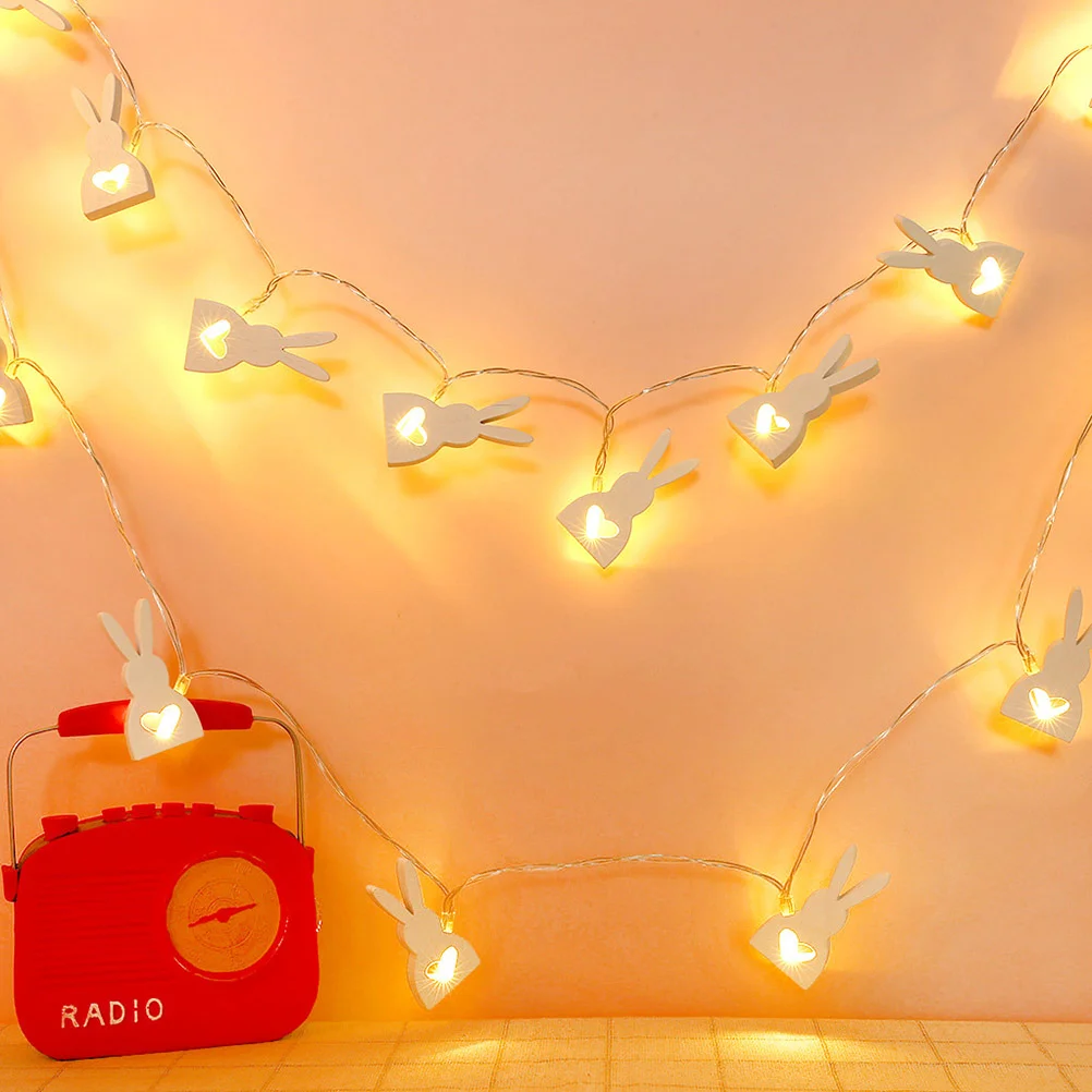 

Светящаяся деревянная гирлянда в форме кролика, 20 светодисветодиодный