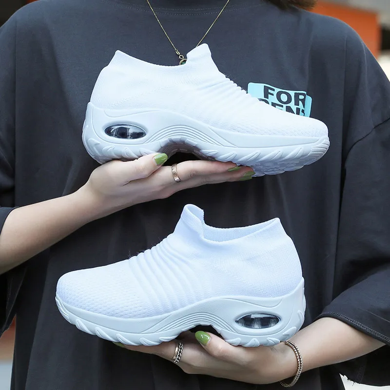 Womens Walking Shoes Slip on Sneaker Socks Platform Nurse Mesh Breathable Lightweight Shoes