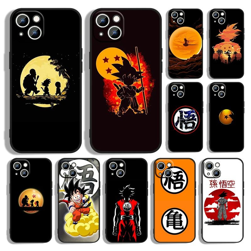 

DBZ Dragon Ball Anime Phone Case For Apple iPhone 14 13 12 11 Pro Max mini XS XR X 8 7 6S 6 Plus Black Soft Funda Back Cover