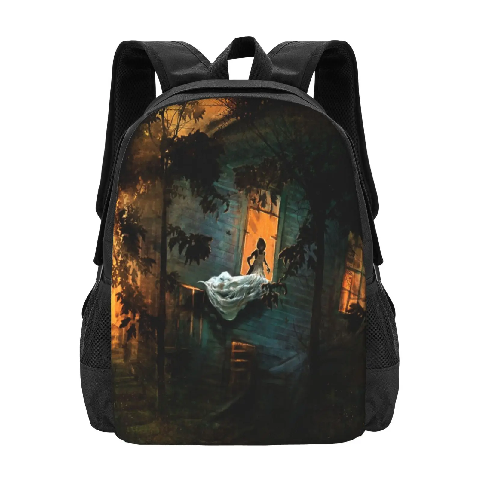 

The Indentured Pattern Design Laptop Travel School Bags Woman Surreal Eerie Slave Strange Different Unusual Trees Girl Woods