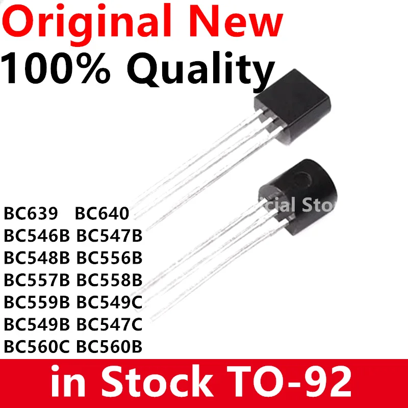 

100pcs BC639 BC640 BC546B BC547B BC548B BC556B BC557B BC558B BC559B BC546 BC547 BC548 BC556 BC549C BC549B BC547C BC560C BC560B