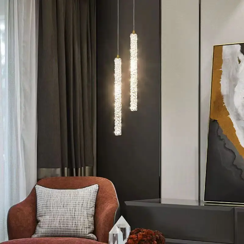 Art Bar кухня хрустальная колонна светодиодная люстра освещение столовая рисунок