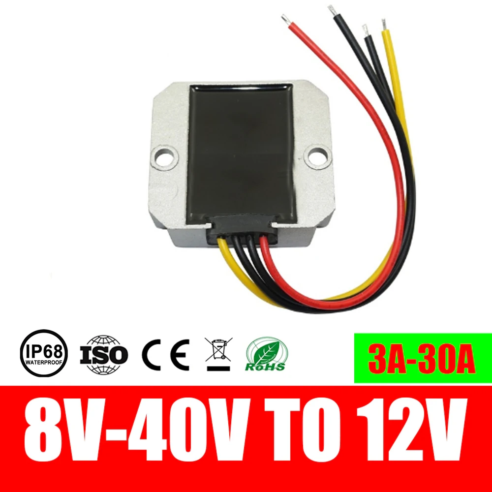 8V-40V to 12V 25A-2A Step down/Up DC-DC Converter Car 12 volt stabilizer  Buck Boost Voltage Regulator Power Converter
