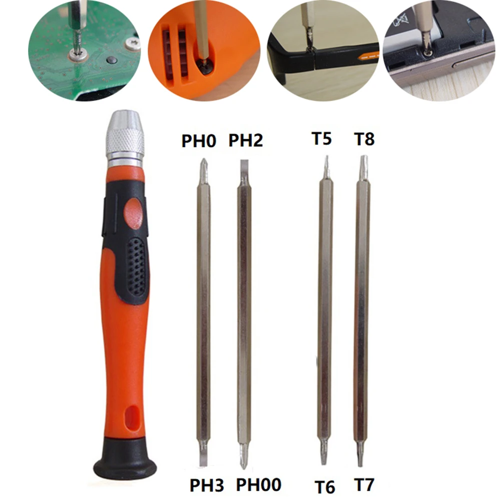 

8 In 1 Screwdriver Set Tamper-Proof Magnetic Torx Screwdriver Head Bit Hex Flat Repair Tool T5/T6T/7T/T8/PH00/PH0/PH2/PH3