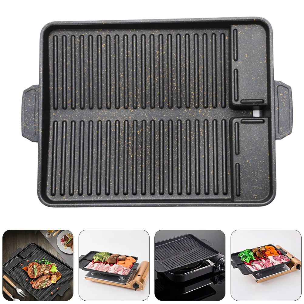 

1pc Grilling Pan Plate Gill Pan Korean Grill Pan Steak Grill Pan Steak Pan Server Aluminum Frying Pan