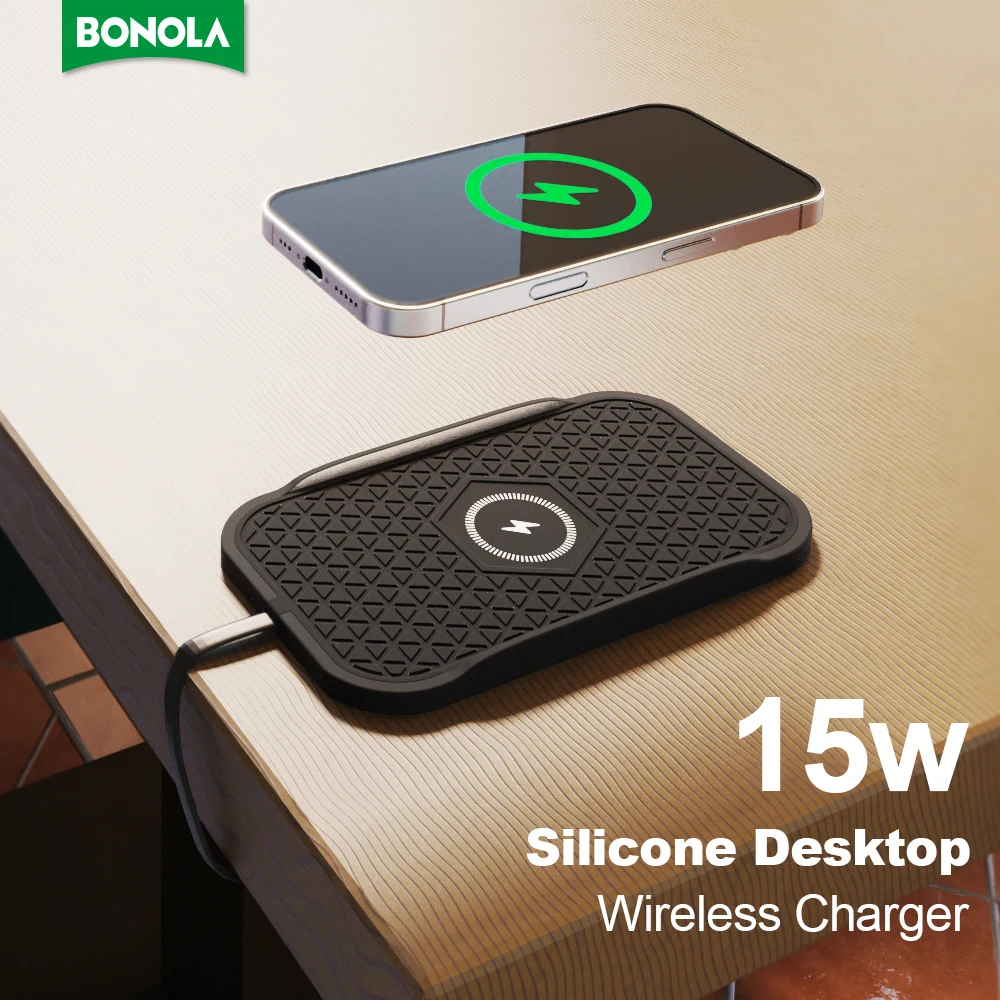 Индукционное беспроводное зарядное устройство Bonola силиконовая накладка для Samsung