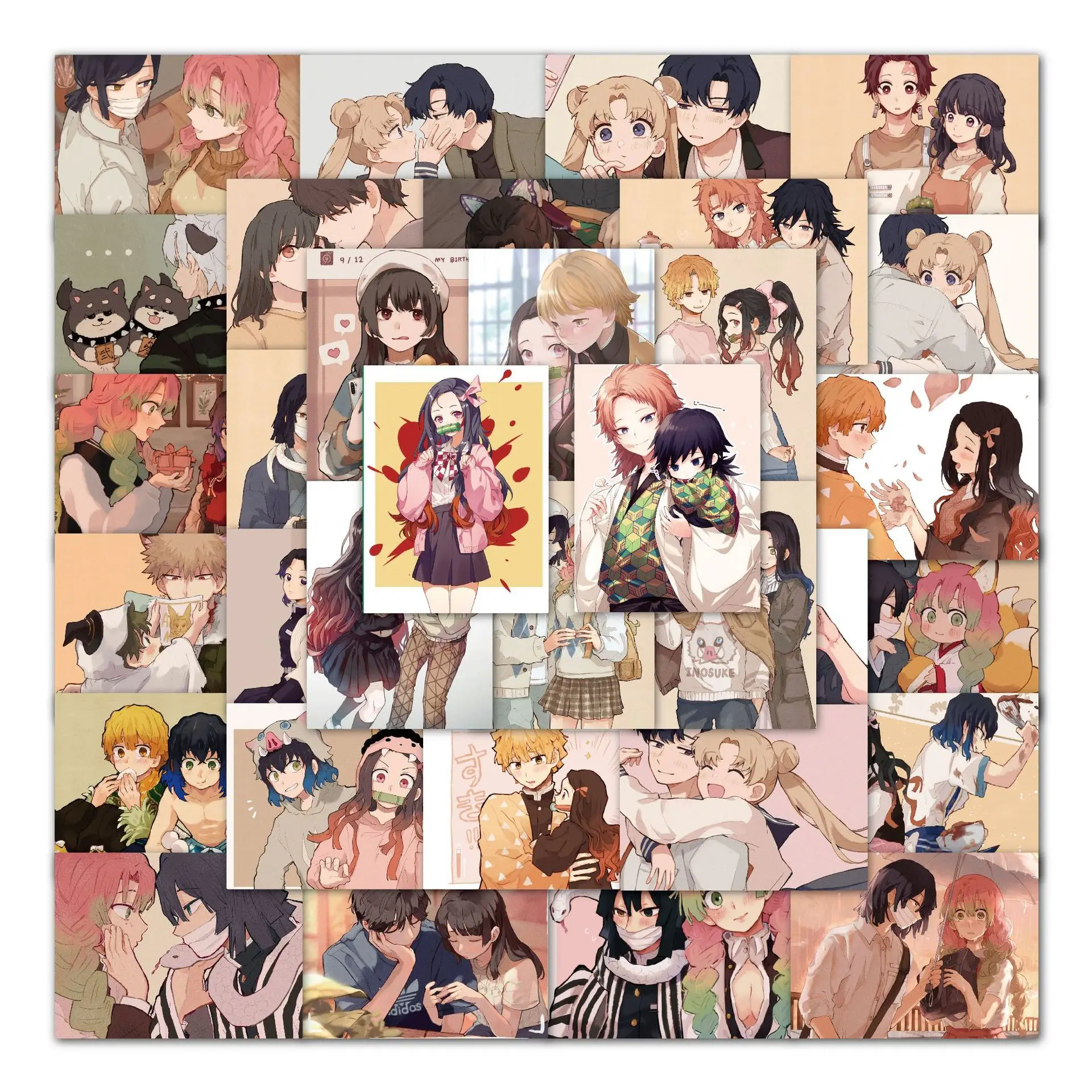 

36pcs Anime Demon Slayer Kamado Nezuko Kamado Tanjirou korean girl retro sticker notebook cell phone car motorcycle kid sticker