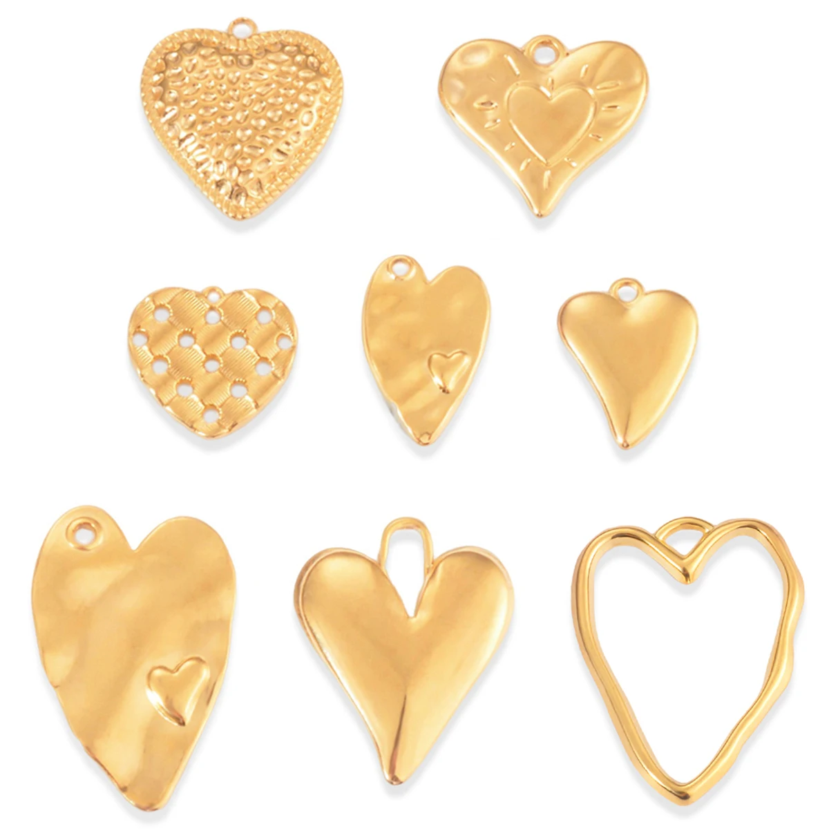 2pcs/lot Stainless Steel Heart Love Charms Pendant DIY Women Necklace Bracelet Pendant for Jewelry Making Supplies Handmade Gift