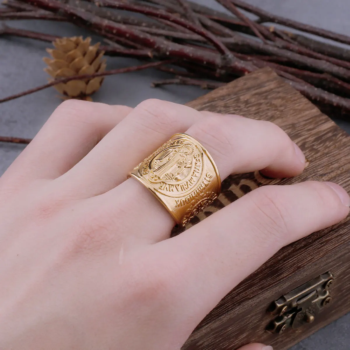 Мужское кольцо в стиле хип-хоп из нержавеющей стали