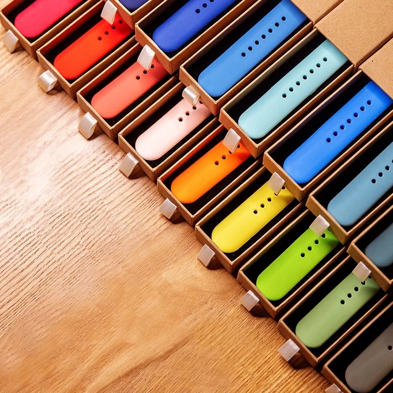 Фото Ремешок силиконовый для Apple Watch band 49 мм 44 мм 45 мм 41 мм 38 мм 42 мм 40 мм, резиновый браслет для iWatch Series Ultra 8 SE 7 6 5 3 №3