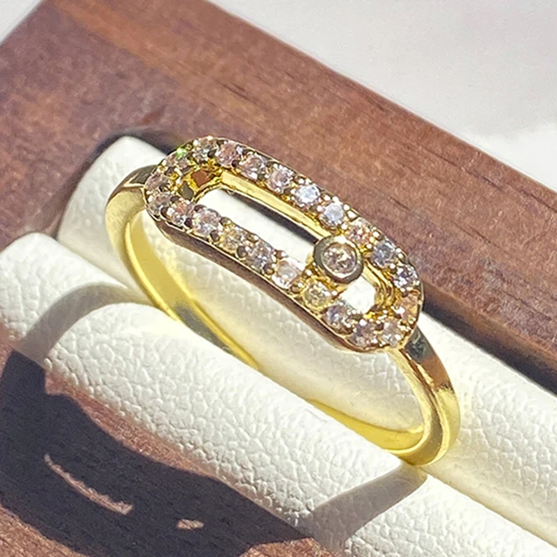 Модные круглые медные кольца с кубическим цирконием для женщин металлические