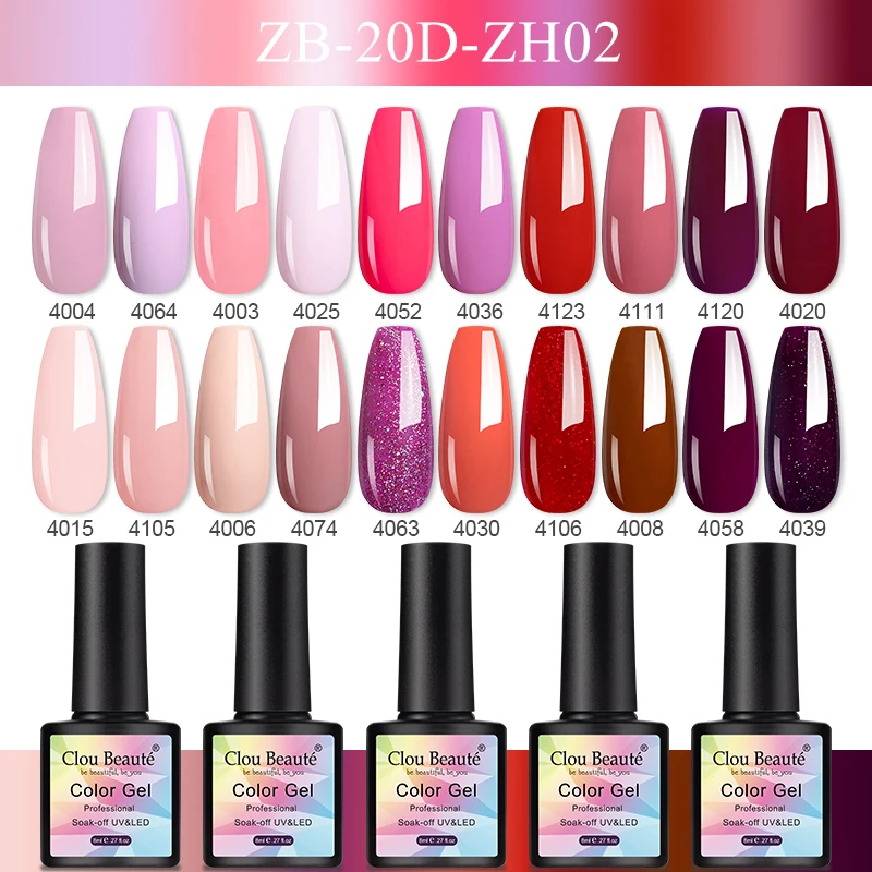 Clou Beaute 8 мл набор гель-лаков для ногтей 20 шт. Полупостоянный Светодиодный УФ
