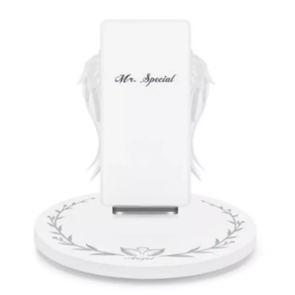 

Creative Angel Wings Wireless Charger QI Wireless Charger 10W Fast Charge Vertical Mobile Phone Wireless Charger